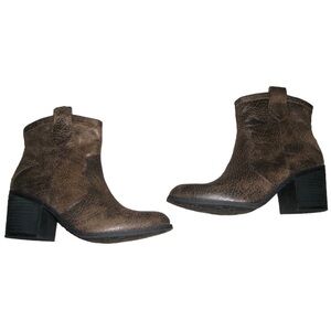 Dirty Laundry Boots Western Short Booties Brown Distressed Boho Nordstrom Sz 7